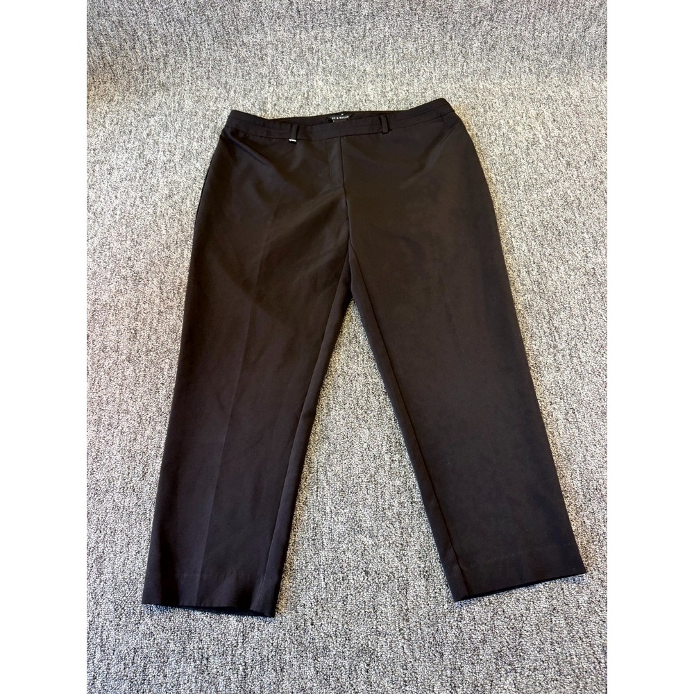 Zac & Rachel Dress Pants Womens 16 Black Stretch Mid Rise Straight Leg Office